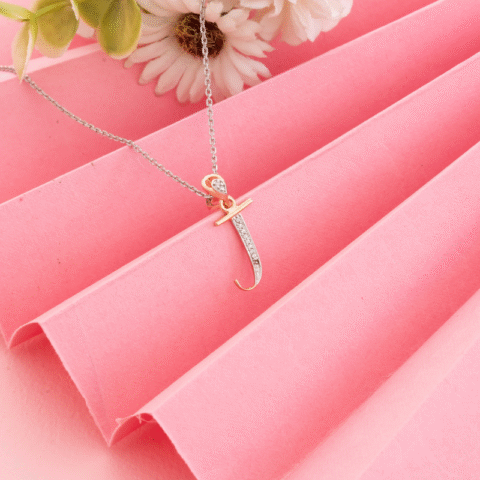 Letter J Golden Glint Pendant