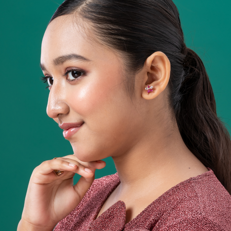 Rosy Radiance Studs - Image 4